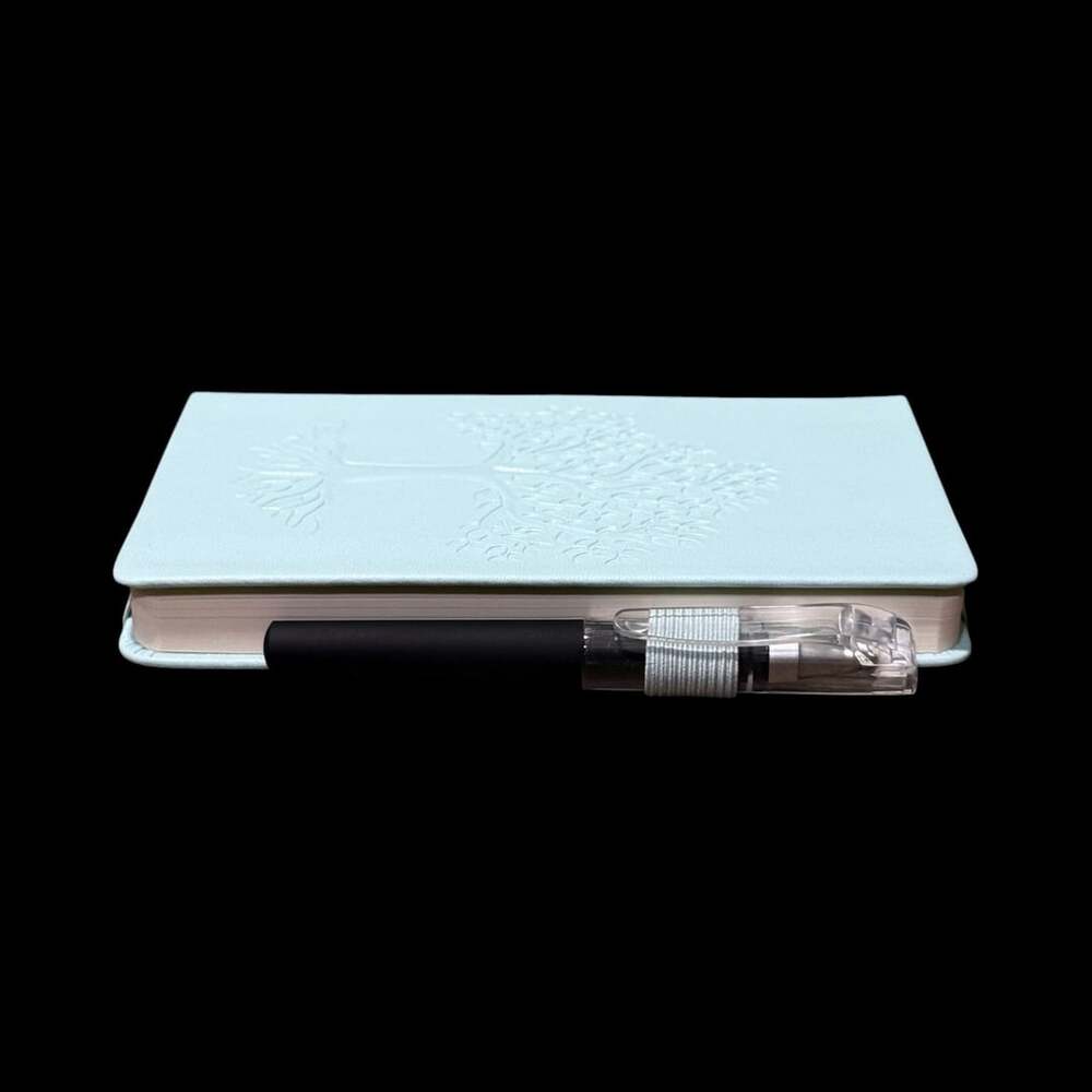 Pastel Blue Tree of Life Embossed Small Hardcover Lined Journal with Pen - Picture 5 of 6